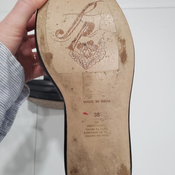 Free People Sandals Womens Size 7 EU 38 Black Platform Crisscross Ankle Strap - Picture 11 of 13